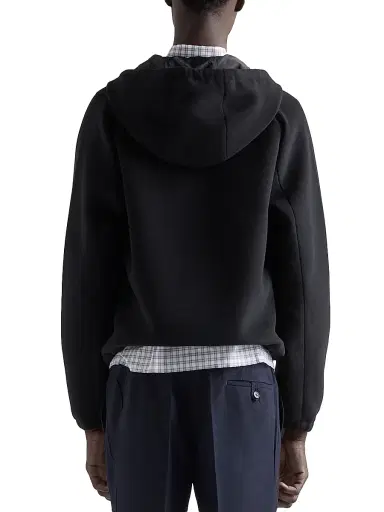 Prada Men's Hooded Technical Fabric Blouson Jacket - Black | Thumbnail 5 Prada Men's Hooded Technical Fabric Blouson Jacket - Black | Thumbnail 5