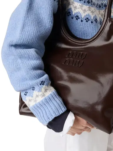 Miu Miu Women's Ivy Leather Tote Bag - Brown | Thumbnail 3 Miu Miu Women's Ivy Leather Tote Bag - Brown | Thumbnail 3