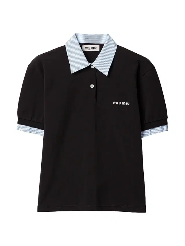 Miu Miu Women's Cotton Piqué Polo Shirt - Black