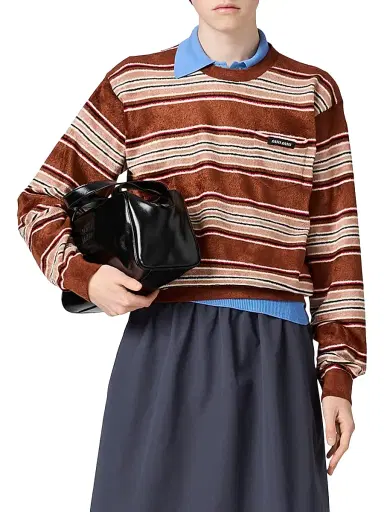 Miu Miu Women's Chenille Sweater - Brown - Size 6 | Thumbnail 2