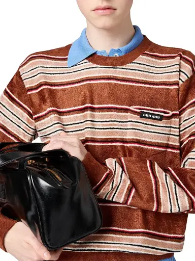 Miu Miu Women's Chenille Sweater - Brown - Size 6 | Thumbnail 5