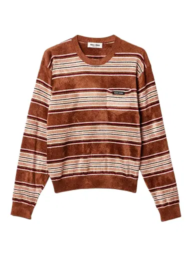 Miu Miu Women's Chenille Sweater - Brown - Size 6 | Thumbnail 1