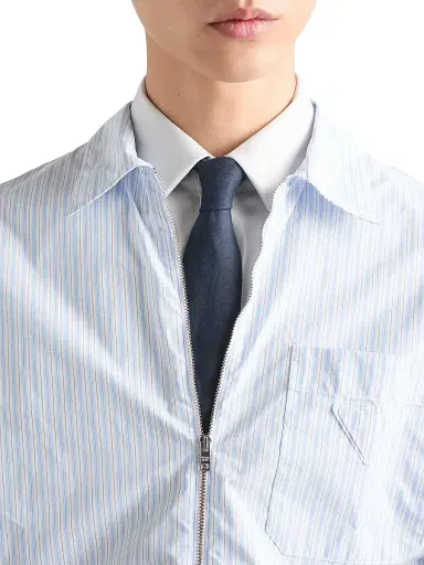 Prada Men's Stretch Cotton Shirt - Off White - Size 17.5 | Thumbnail 5