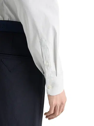Prada Men's Stretch Cotton Shirt - Off White - Size 17.5 | Thumbnail 6