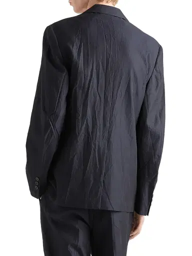 Prada Men's Single-Breasted Cotton and Silk Jacket | Thumbnail 3 Prada Men's Single-Breasted Cotton and Silk Jacket | Thumbnail 3