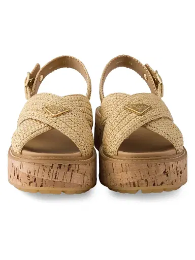 Prada Women's Crochet Platform Sandals | Thumbnail 2 Prada Women's Crochet Platform Sandals | Thumbnail 2