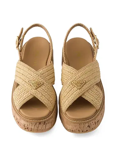 Prada Women's Crochet Platform Sandals | Thumbnail 4 Prada Women's Crochet Platform Sandals | Thumbnail 4