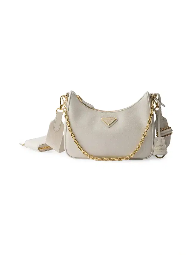 Women's Re-Edition 2005 Saffiano Leather Shoulder Bag - Beige Khaki