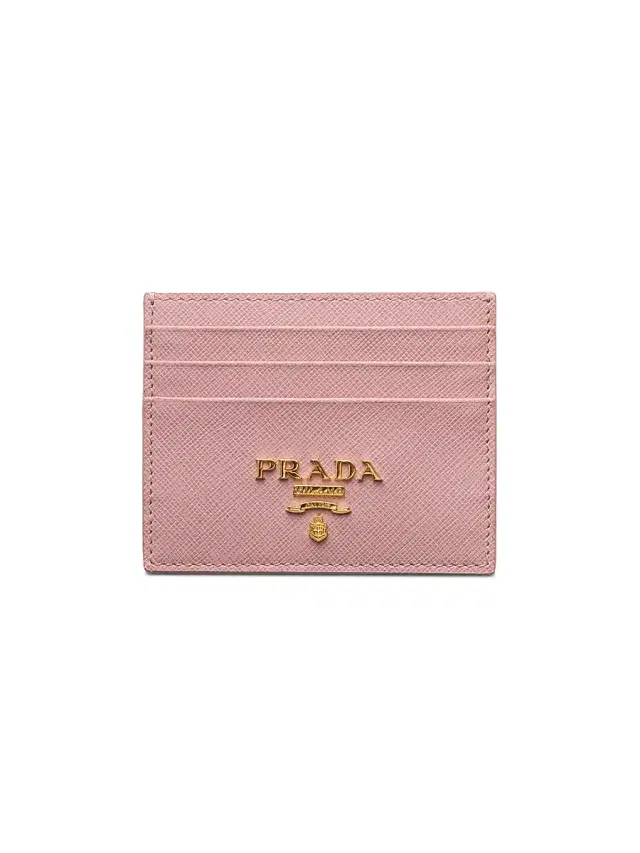 Women's Saffiano Leather Card Holder - Light Pink