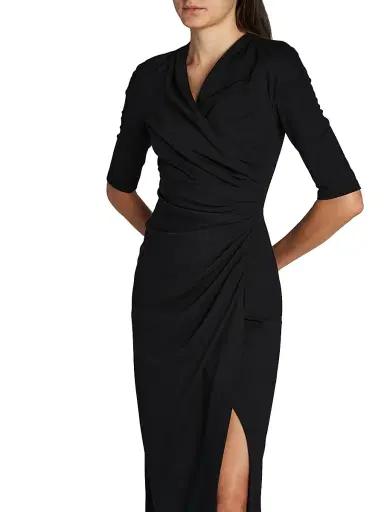 Giorgio Armani Women's Ruched Midi-Dress - Black - Size 6 | Thumbnail 6 Giorgio Armani Women's Ruched Midi-Dress - Black - Size 6 | Thumbnail 6