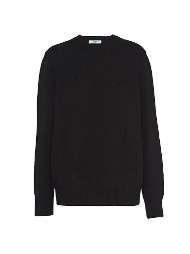 Prada Women's Wool and Cashmere Crew-Neck Sweater - Black | Thumbnail 1
