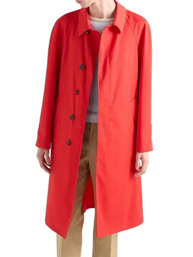 Prada Men's Technical Gabardine Coat - Red | Thumbnail 3 Prada Men's Technical Gabardine Coat - Red | Thumbnail 3