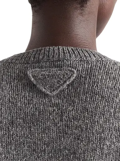 Prada Women's Wool and Cashmere Crew-Neck Sweater - Grey - Size 12 | Thumbnail 4 Prada Women's Wool and Cashmere Crew-Neck Sweater - Grey - Size 12 | Thumbnail 4