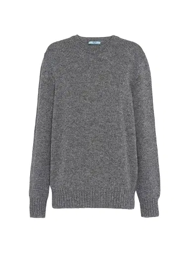 Prada Women's Wool and Cashmere Crew-Neck Sweater - Grey - Size 12 | Thumbnail 1 Prada Women's Wool and Cashmere Crew-Neck Sweater - Grey - Size 12 | Thumbnail 1