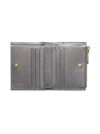 Prada Women's Small Saffiano Leather Wallet - Silver Assorted | Thumbnail 2 Prada Women's Small Saffiano Leather Wallet - Silver Assorted | Thumbnail 2
