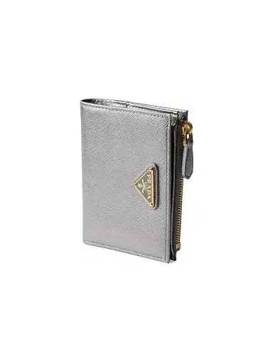 Prada Women's Small Saffiano Leather Wallet - Silver Assorted | Thumbnail 4 Prada Women's Small Saffiano Leather Wallet - Silver Assorted | Thumbnail 4