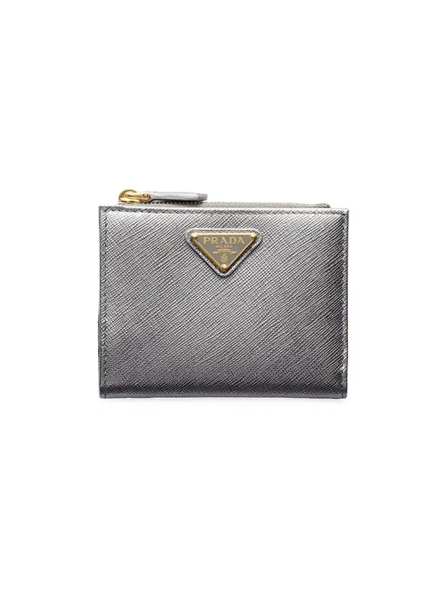 Prada Women's  Saffiano Leather Wallet - Silver Assorted