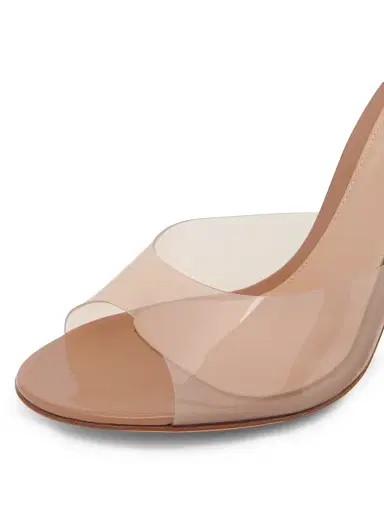 Gianvito Rossi Women's 95MM Slip-On TPU Stiletto Sandals - Praline | Thumbnail 5