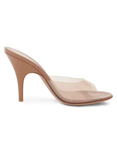 Gianvito Rossi Women's 95MM Slip-On TPU Stiletto Sandals - Praline | Thumbnail 1