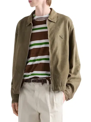 Prada Men's Suede Jacket - Green - Size 44 | Thumbnail 2 Prada Men's Suede Jacket - Green - Size 44 | Thumbnail 2