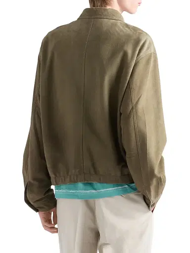 Prada Men's Suede Jacket - Green - Size 44 | Thumbnail 3 Prada Men's Suede Jacket - Green - Size 44 | Thumbnail 3