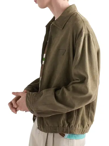 Prada Men's Suede Jacket - Green - Size 44 | Thumbnail 4 Prada Men's Suede Jacket - Green - Size 44 | Thumbnail 4