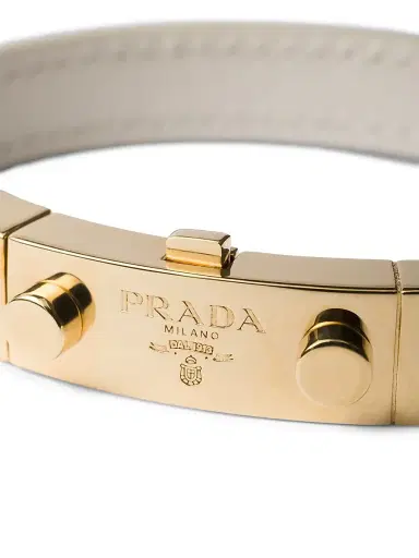 Prada Women's Saffiano Leather Bracelet - Beige | Thumbnail 3