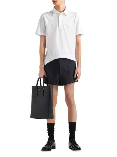 Prada Men's Short-Sleeved Cotton Polo Shirt | Thumbnail 2 Prada Men's Short-Sleeved Cotton Polo Shirt | Thumbnail 2