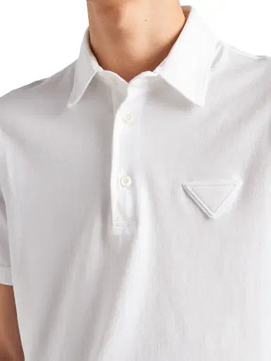 Prada Men's Short-Sleeved Cotton Polo Shirt | Thumbnail 5 Prada Men's Short-Sleeved Cotton Polo Shirt | Thumbnail 5