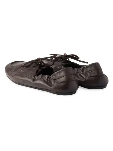Prada Men's Shuffle Antiqued Leather Laced Shoes - Brown - Size 12 | Thumbnail 3
