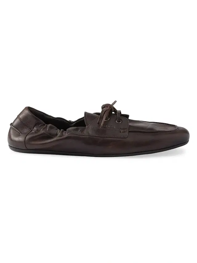 Men's Shuffle Antiqued Leather Laced Shoes - Brown