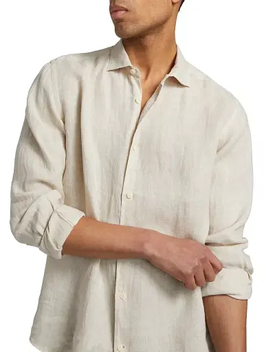 MC2 Saint Barth Men's Pamplona Linen Shirt - Linen Grain | Thumbnail 6