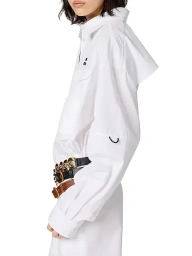 Miu Miu Women's Poplin Shirt-Dress - White - Size 0 | Thumbnail 3 Miu Miu Women's Poplin Shirt-Dress - White - Size 0 | Thumbnail 3