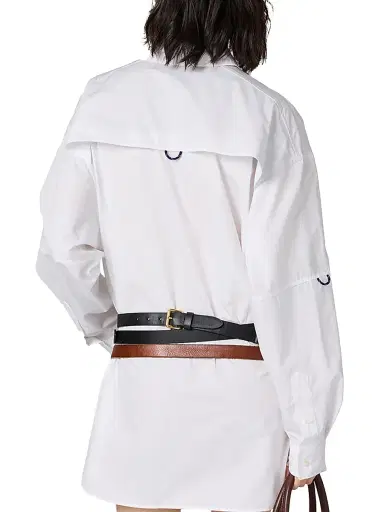 Miu Miu Women's Poplin Shirt-Dress - White - Size 0 | Thumbnail 4 Miu Miu Women's Poplin Shirt-Dress - White - Size 0 | Thumbnail 4