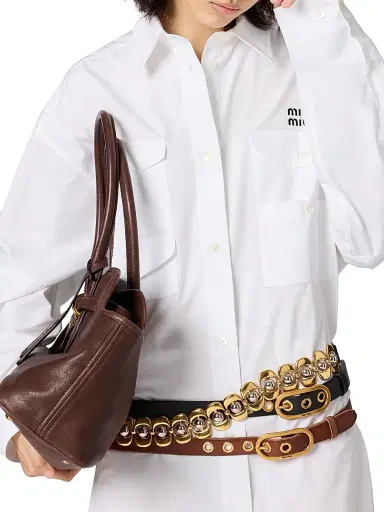 Miu Miu Women's Poplin Shirt-Dress - White - Size 0 | Thumbnail 5 Miu Miu Women's Poplin Shirt-Dress - White - Size 0 | Thumbnail 5