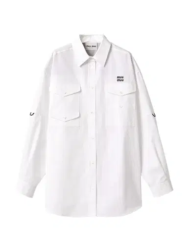 Miu Miu Women's Poplin Shirt-Dress - White - Size 0 | Thumbnail 1 Miu Miu Women's Poplin Shirt-Dress - White - Size 0 | Thumbnail 1