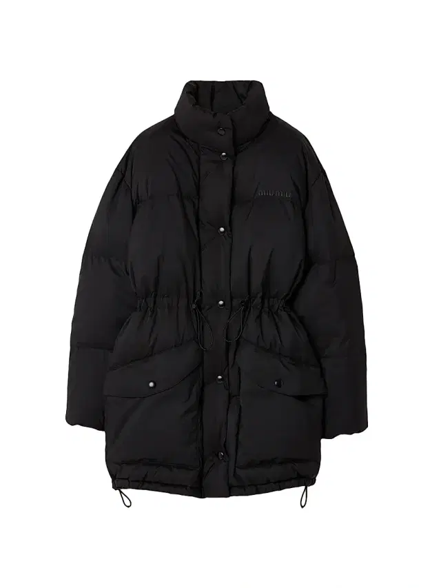 Miu Miu Women's Technical Pongé Down Long Coat - Black