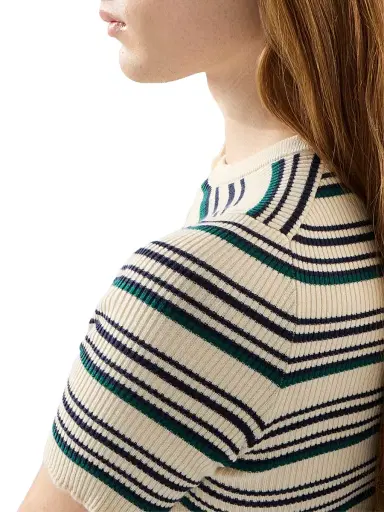 Miu Miu Women's Cotton Knit Henley Shirt - Beige Khaki - Size 10 | Thumbnail 7