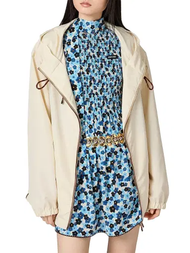 Miu Miu Women's Technical Fabric Blouson Jacket - Yellow - Size 6 | Thumbnail 2 Miu Miu Women's Technical Fabric Blouson Jacket - Yellow - Size 6 | Thumbnail 2