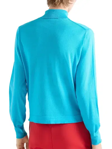 Prada Men's Cotton Turtleneck Sweater - Blue | Thumbnail 3 Prada Men's Cotton Turtleneck Sweater - Blue | Thumbnail 3