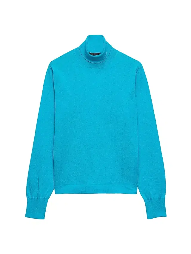 Men's Cotton Turtleneck Sweater - Blue