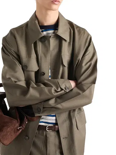 Prada Men's Mohair and Wool Safari Jacket - Brown - Size XL | Thumbnail 2