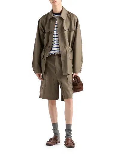 Prada Men's Mohair and Wool Safari Jacket - Brown - Size XL | Thumbnail 6