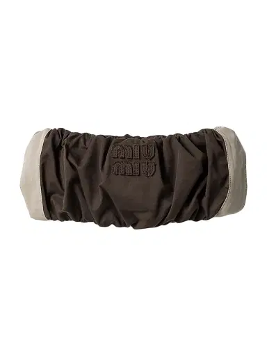 Miu Miu Women's Washed Twill Bandeau Top - Brown - Size 4 | Thumbnail 1 Miu Miu Women's Washed Twill Bandeau Top - Brown - Size 4 | Thumbnail 1