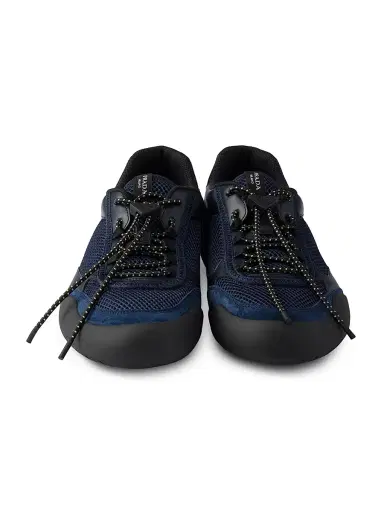 Prada Men's Speedrock Leather and Mesh Fabric Sneakers - Blue - Size 12 | Thumbnail 2 Prada Men's Speedrock Leather and Mesh Fabric Sneakers - Blue - Size 12 | Thumbnail 2