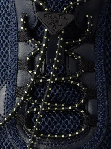 Prada Men's Speedrock Leather and Mesh Fabric Sneakers - Blue - Size 12 | Thumbnail 5 Prada Men's Speedrock Leather and Mesh Fabric Sneakers - Blue - Size 12 | Thumbnail 5