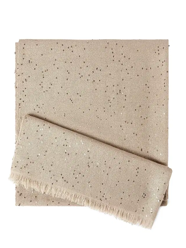 Brunello Cucinelli Women's Cashmere and Silk Diamond Yarn Scarf - Beige