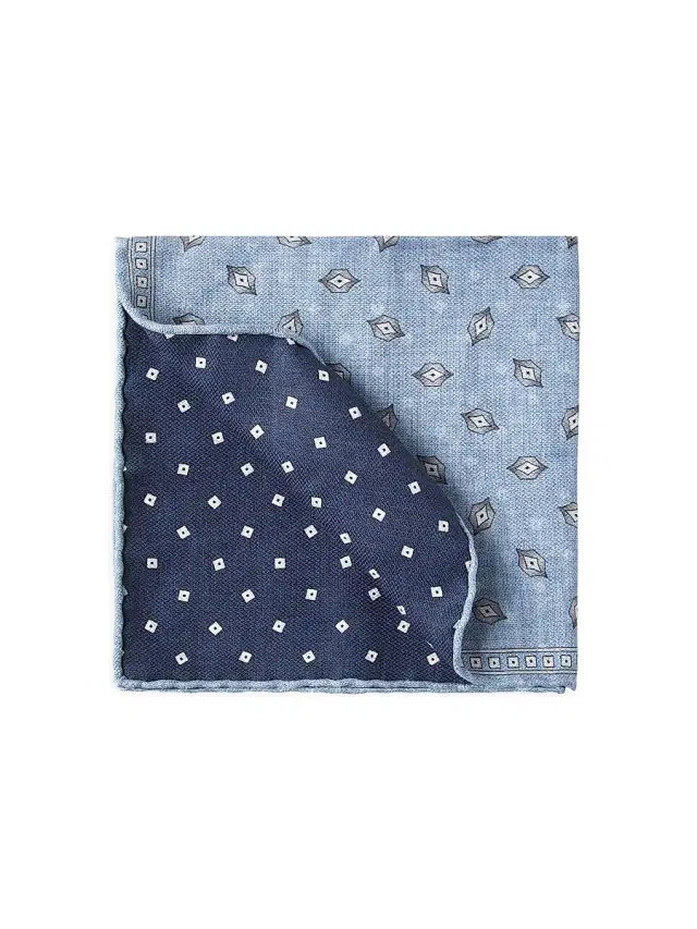 Brunello Cucinelli Men's Silk Pocket Square with Diamond Design