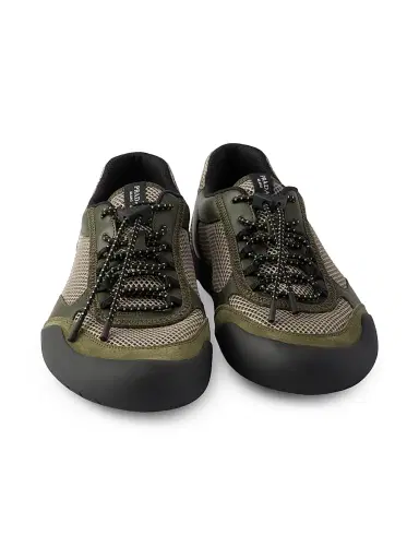 Prada Men's Speedrock Leather and Mesh Fabric Sneakers - Green - Size 5.5 | Thumbnail 2