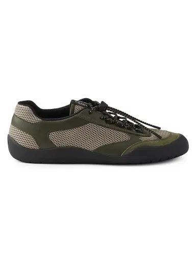 Prada Men's Speedrock Leather and Mesh Fabric Sneakers - Green - Size 5.5 | Thumbnail 1